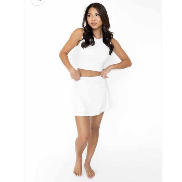 Volare White Serve It Up Mesh Tennis Pickleball Athletic Skirt Skort NWT - Picture 5 of 14